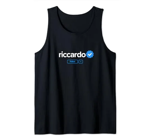 Riccardo First Name Verified Account Social Media Riccardo Tank Top