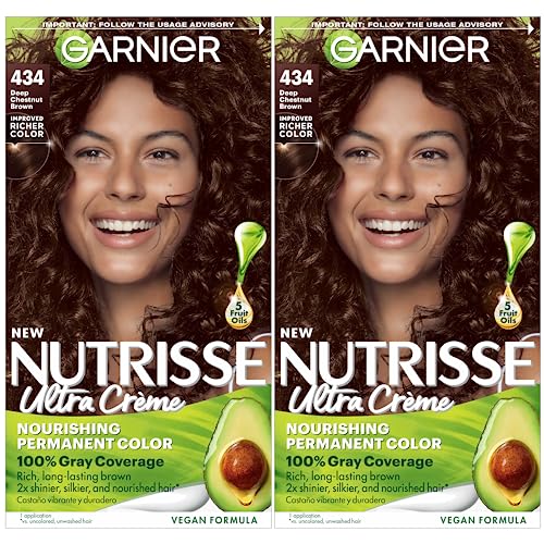 Garnier Hair Color Nutrisse Nourishing Creme, Deep Chestnut Brown (Chocolate Chestnut) Permanent Hair Dye, Count (Packaging May Vary)