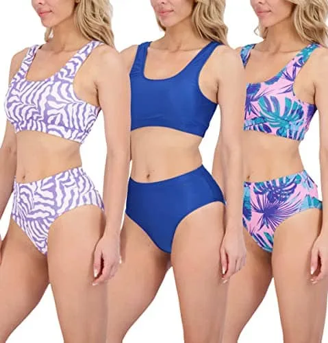 Real Essentials Pack Womens Two Piece Bikini Swimsuit Bathing Swim Suit Women Piece Teens Bikinis Tankini Ladies Swimsuits Teen Beach Swimwear Outfit Swimming Surf Rash Matchi