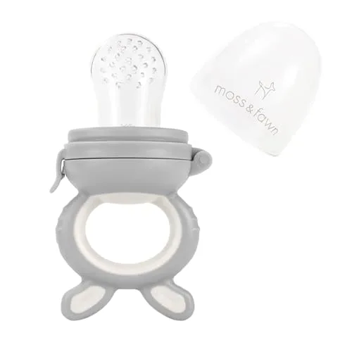 Moss and Fawn Forage Feeder, Soothing Silicone Frozen Baby Food Teething Toy, Pacifier Fruit Feeder and Teether, BPA, PVC and Phthalate Free   Dew